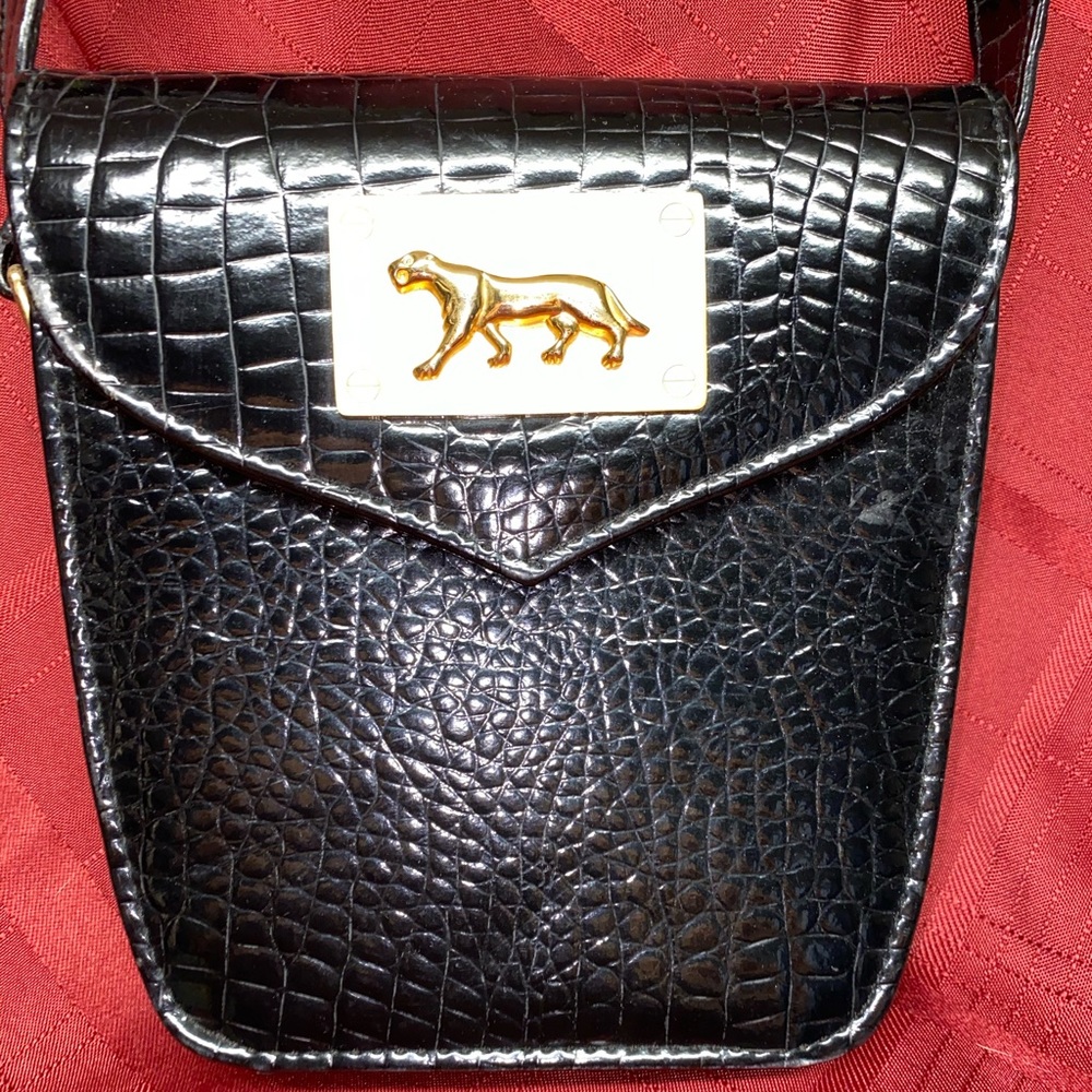 Vintage, little black crossbody purse.